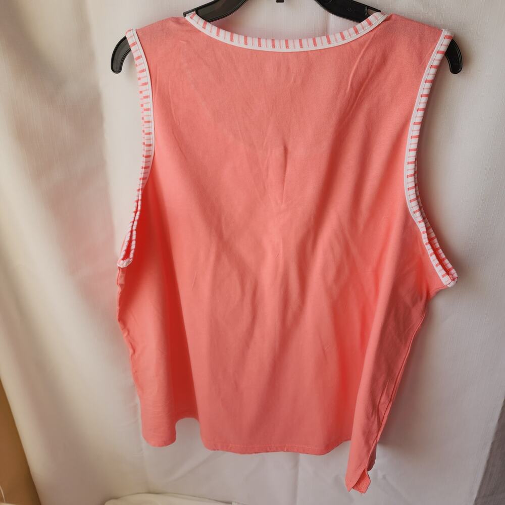 NWT Carole Hochman 2-Piece Pajama Set Coral Pink Base Intricate White Women 2X - Picture 7 of 13